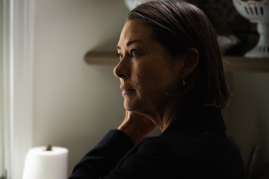 A woman in profile in soft window light